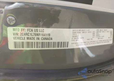 2022 Chrysler Pacifica Hybrid Touring L z USA, uszkodzony, nr VIN 2C4RC1L76NR164119